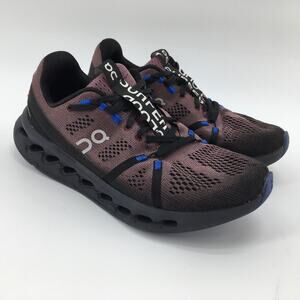 On Cloud Cloudsurfer Road Running Shoe Black Maroon Womens 8.5 Sneaker Workout
